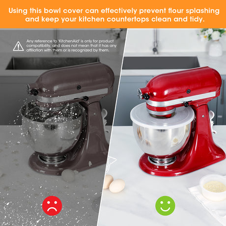 use bowl cover prevent flour spashing and keep kitchen clean and tidy