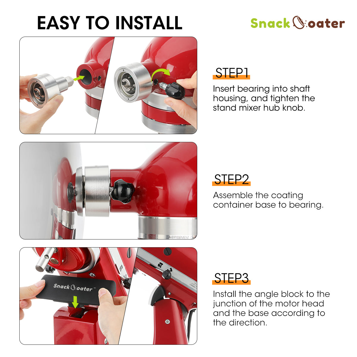 Aieve Snack Coater Coating Pan Attachment Plus For Tilt-Head Stand Mixers