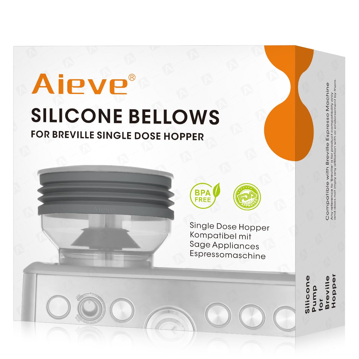Aieve Silicone Bellows for  Breville Single Dose Hopper.