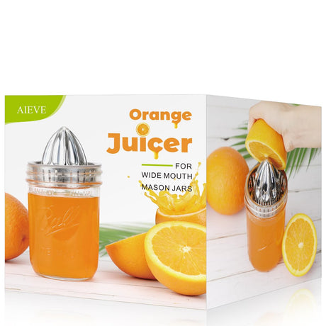 Aieve orange juicer for wide mouth mason jars 