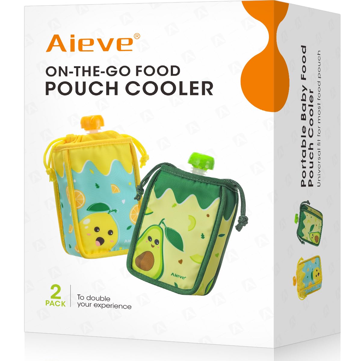 Aieve on-the-go food pouch cooler -green-yellow