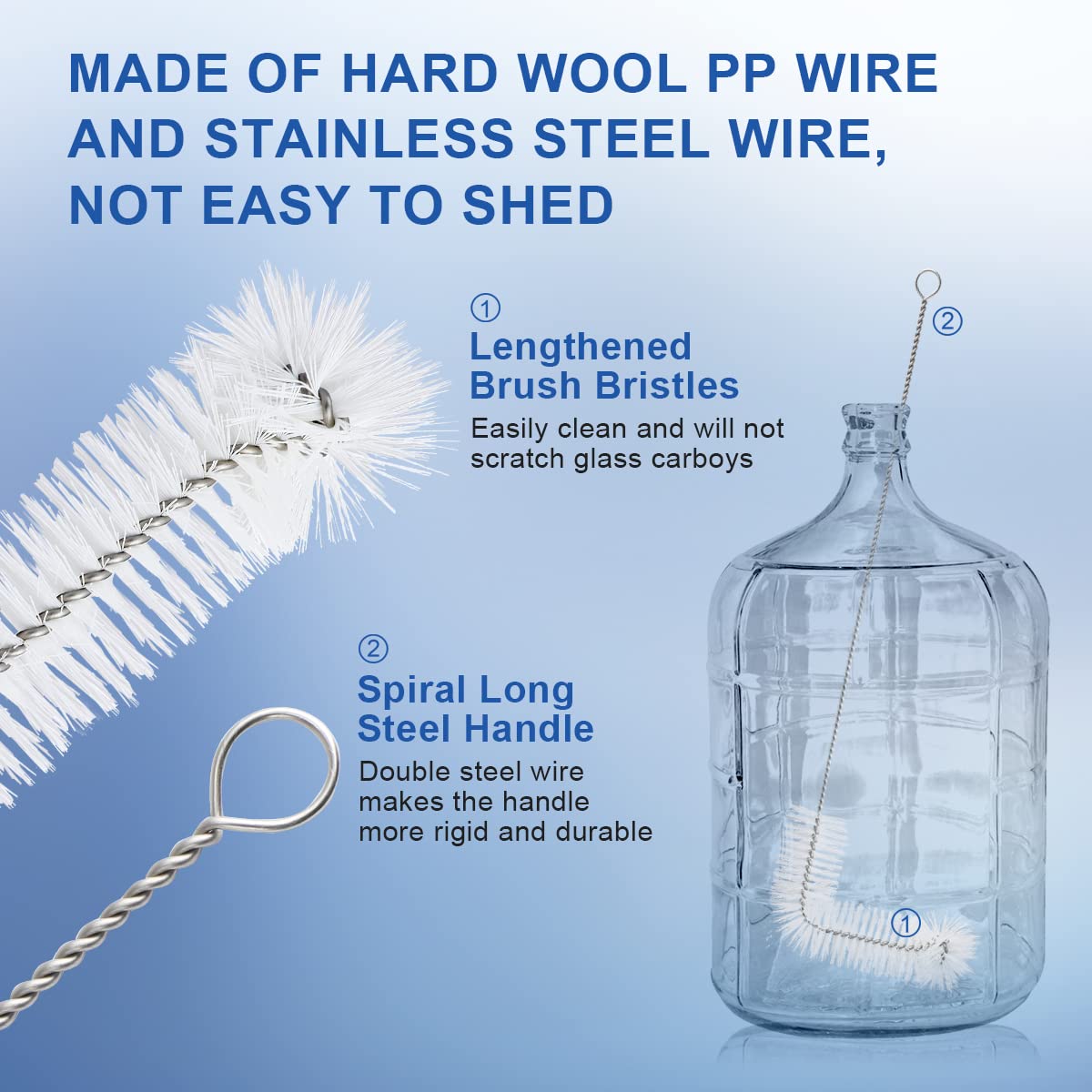 made of hard wool pp wire and stainless steel wire, not easy to shed