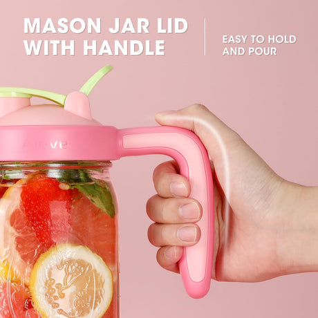 mason jar lid with handle,easy to hold and pour