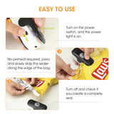 easy to use aieve bag saeler mini: 1.Turn on the power switch,and the power light is on.  2. No preheat required,press and slowly slide the sealer along the edge of the bag. 3 Turn off and check if you create a complete seal.