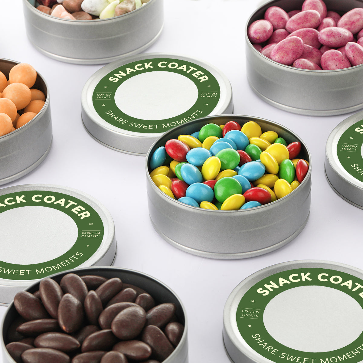 Snack Coater Treat Tins with Lids – 5 oz, 10 Pack