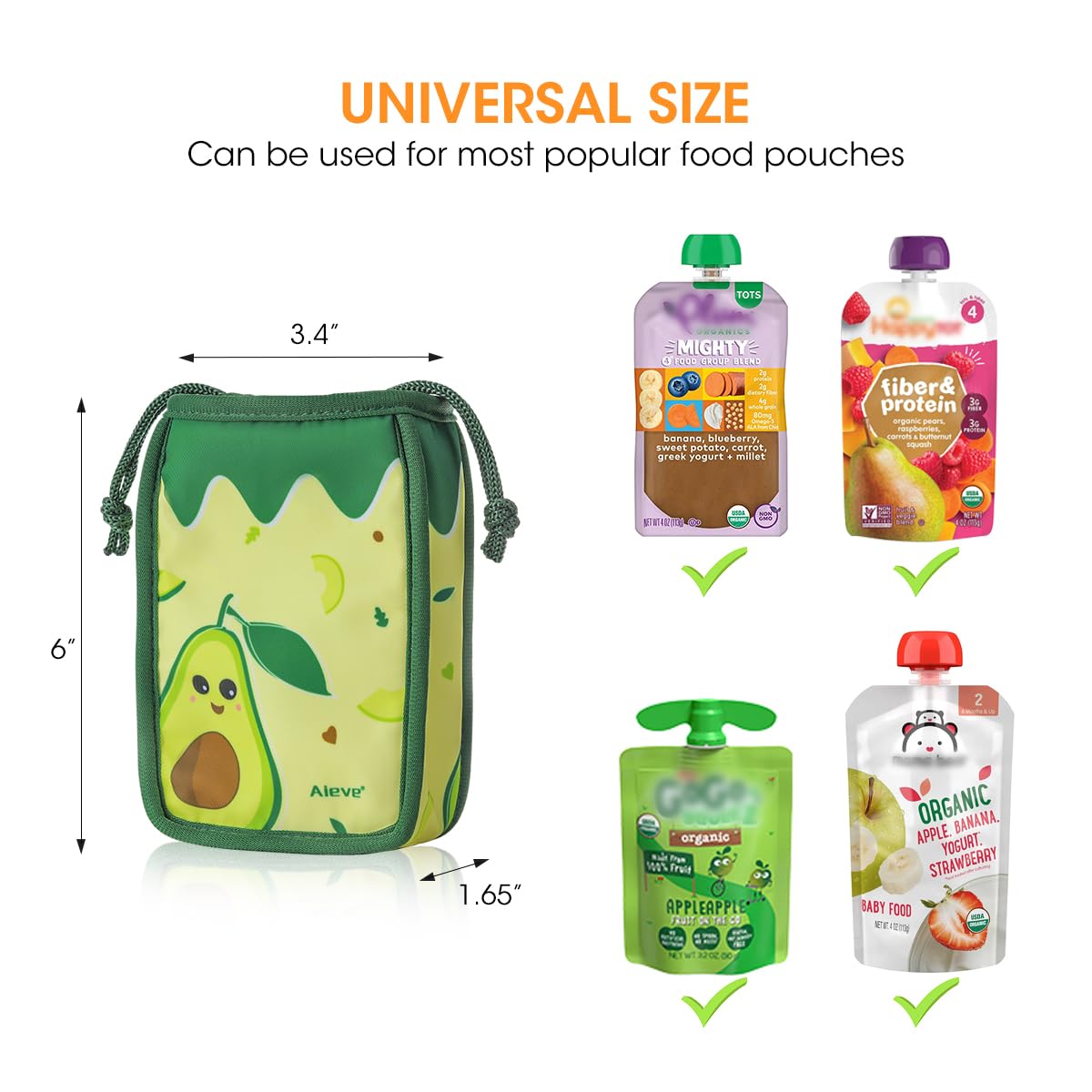 Pouch Cooler-universal size,be used for most popular food pouches