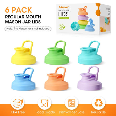 6 pack regular mouth mason jar lids