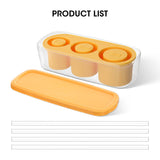 Yellow silicone Ice Tray for Stanley Tumbler with Lid and 4pcs replacement straw