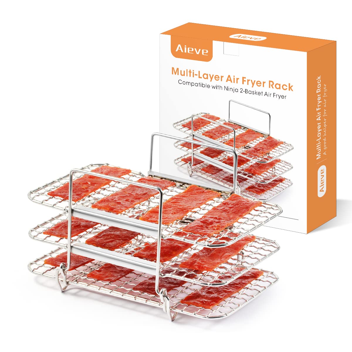 Aieve Multi-Layer Air Rack Compatible with Ninja 2-Basket Air Fryer.