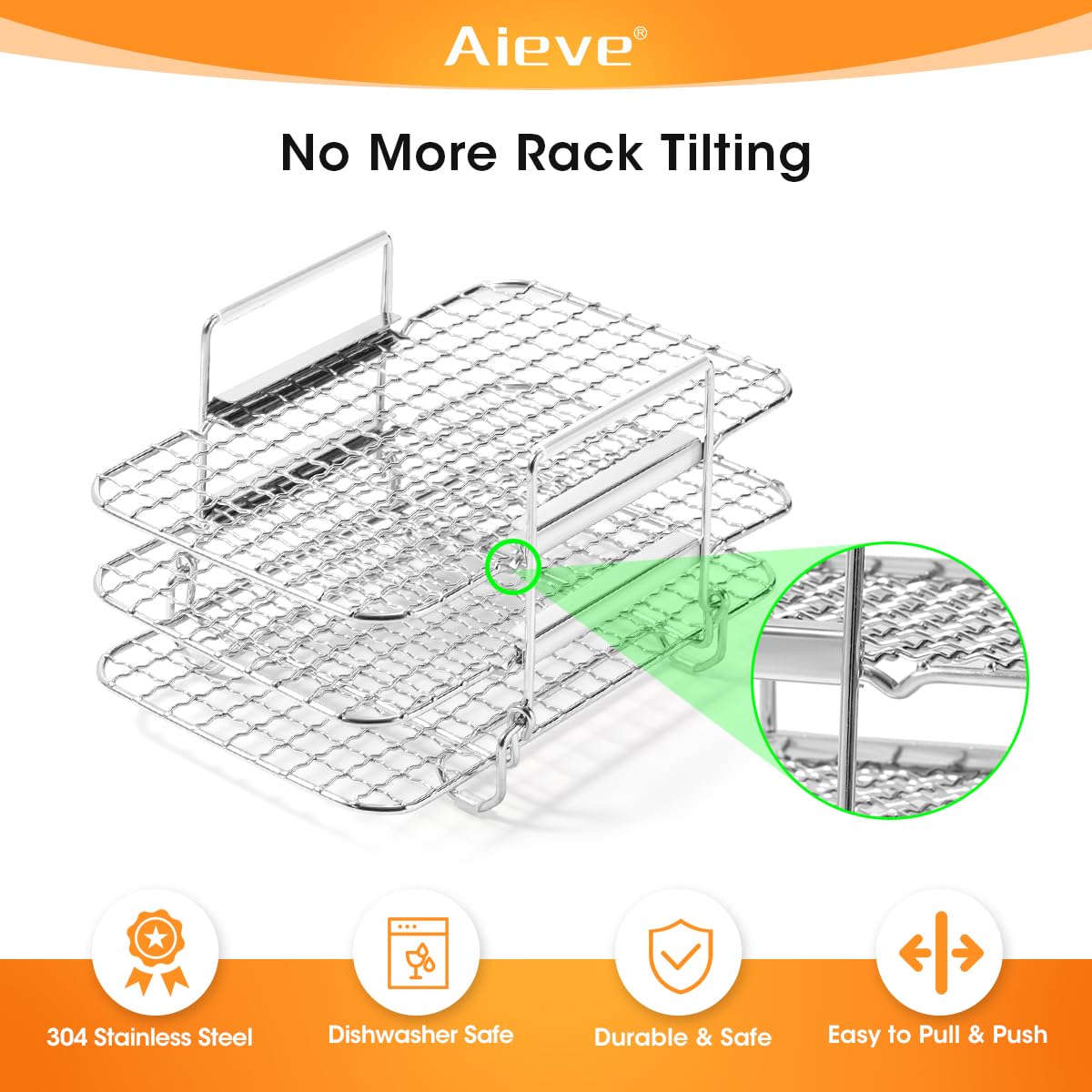 This for Ninja air fryer rack made of high-quality food grade 304 stainless steel