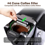 4 cone coffee filter compatible with Ninja Dual Brew Coffee Maker