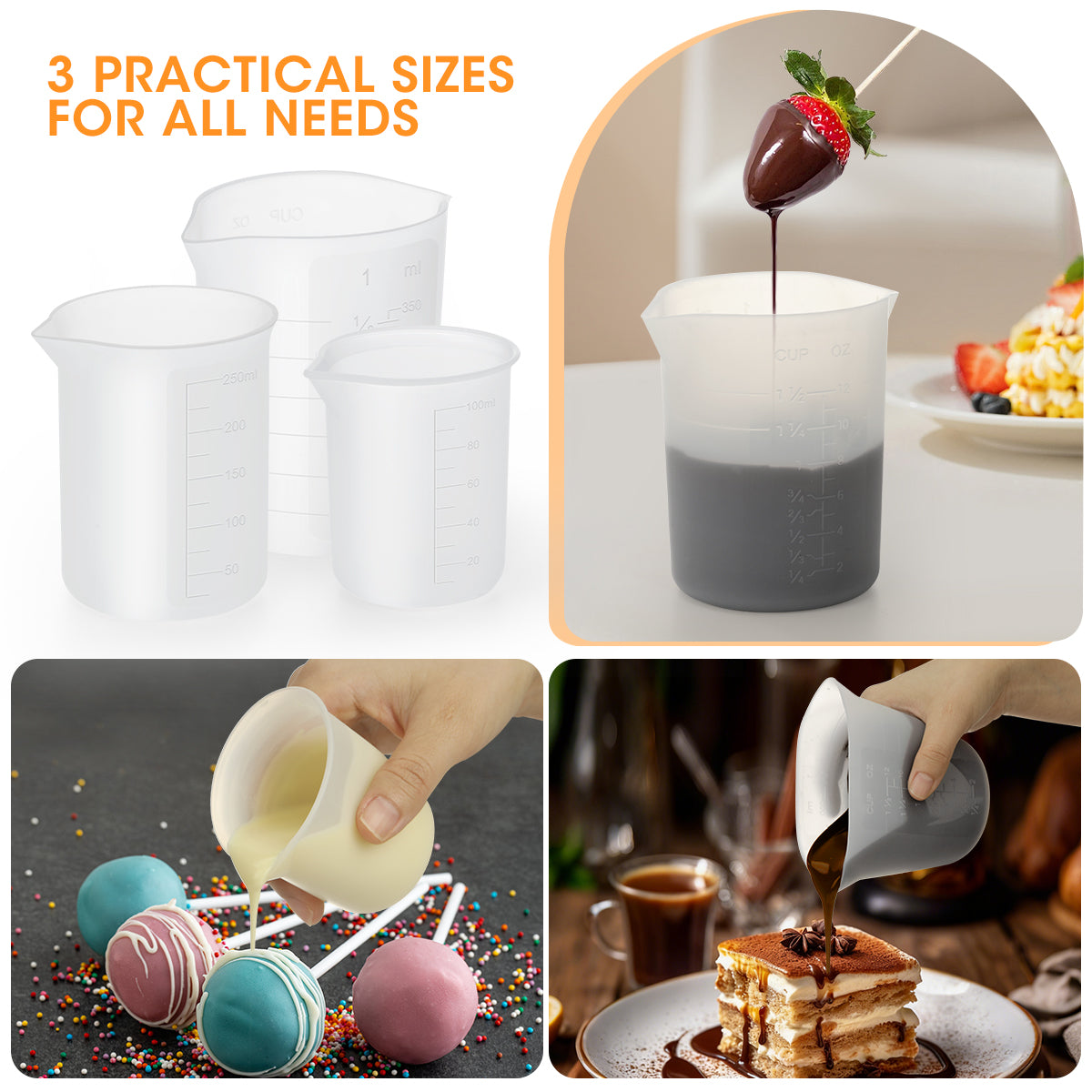 Aieve Silicone Cups for Melting Chocolate- 6pcs