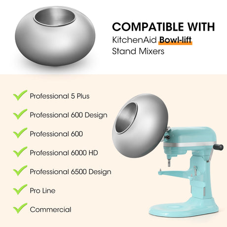 Aieve Snack Coater Coating Pan Attachment Pro For Bowl-Lift Stand Mixers